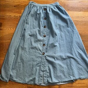 SHEIN Light Blue A-Line Skirt with Buttons